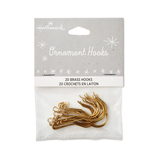 Brass Ornament Hooks, Set of 20, 