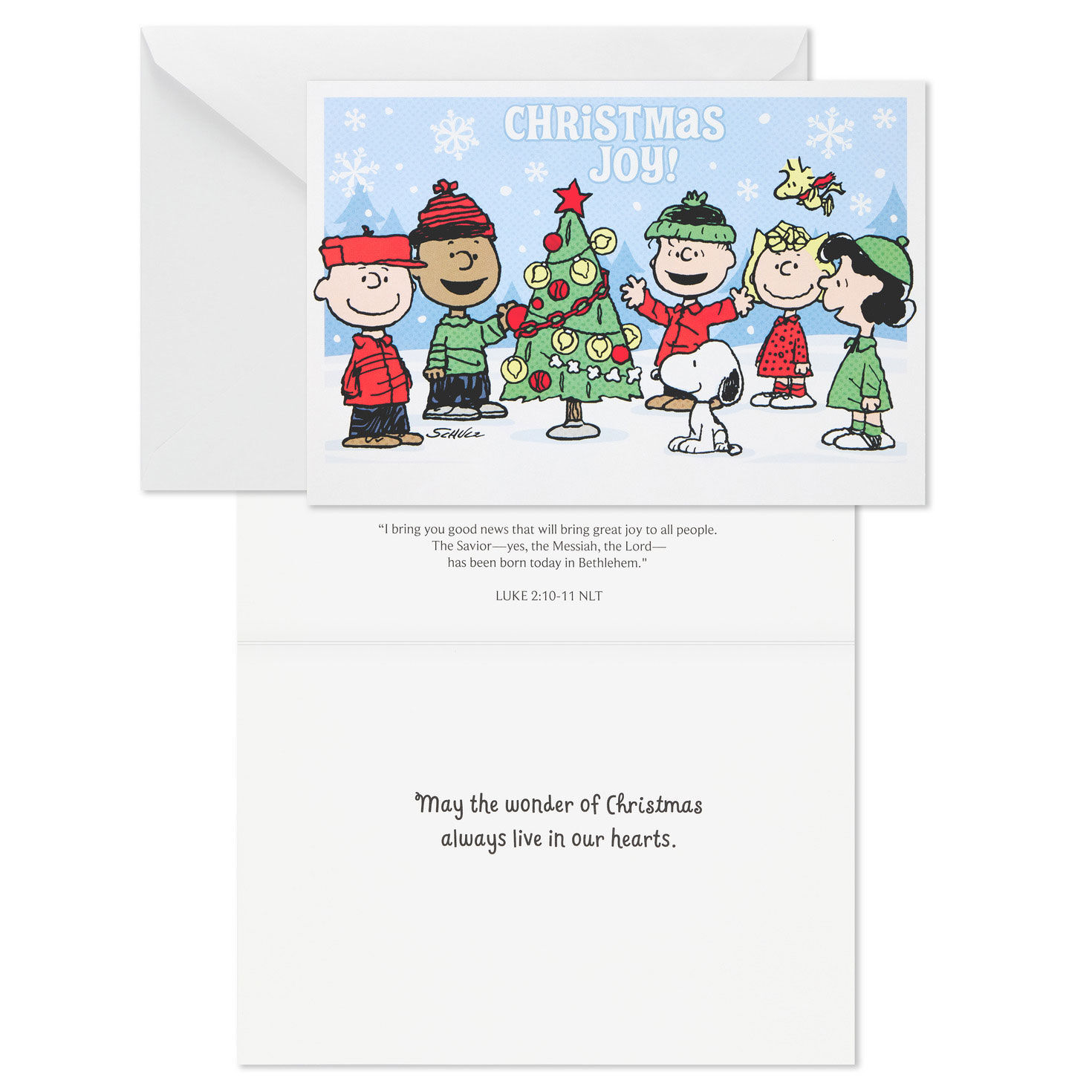 Good News Christian Faith Peanuts Christmas Cards Card Front with Sentiment image number 3