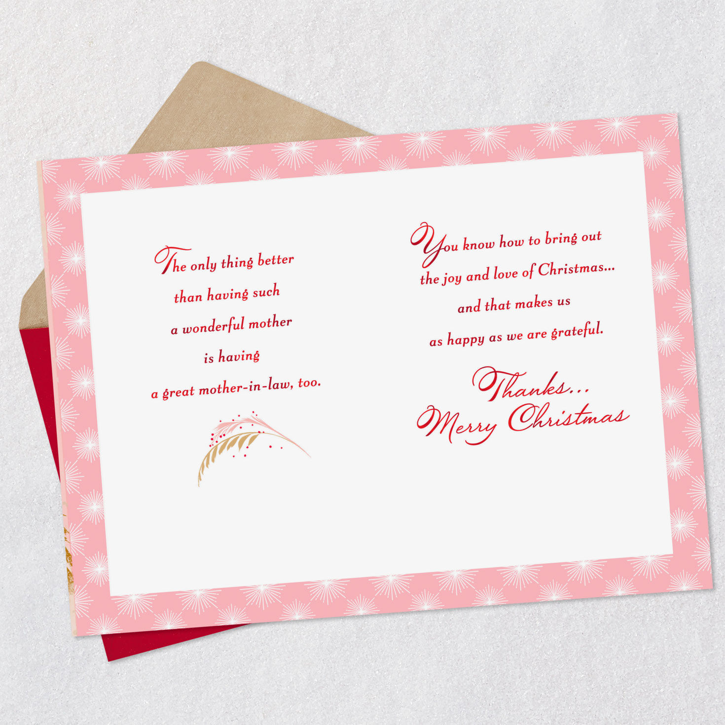 Cardinals in Tree Mom Christmas Card From Both Card Front Detail image number 4