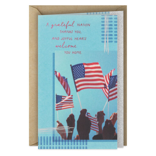 Joyful Hearts Welcome You Home Military Appreciation Card, 