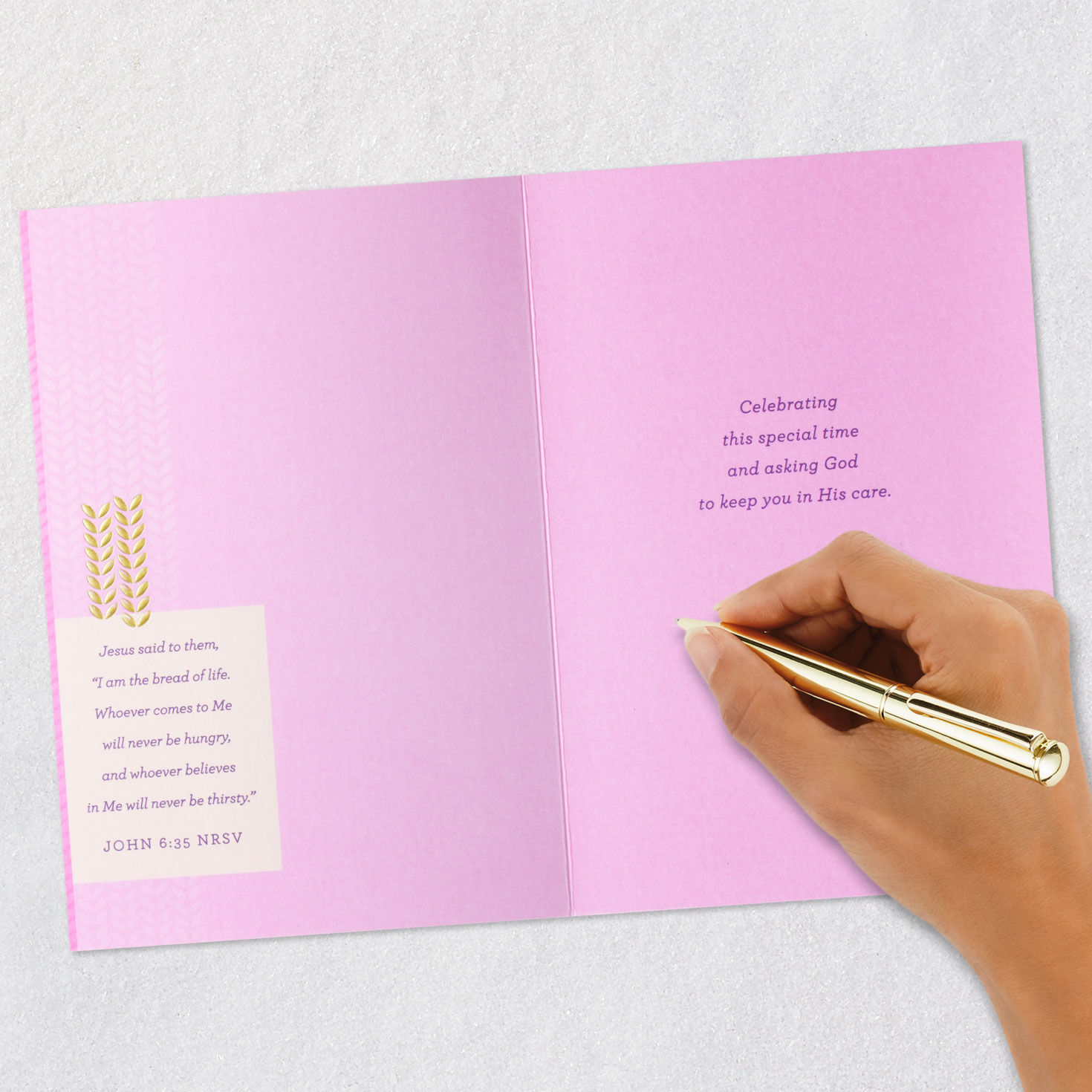 Cross, Chalice and Grapes Communion Card for Girls  image number 7