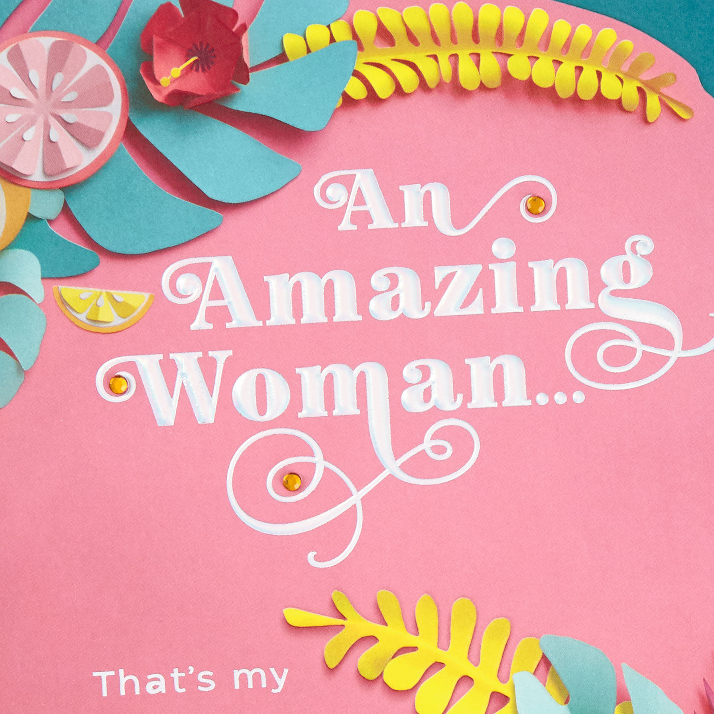 Tropical Flowers Pop-Up Mother's Day Card for Mom Card Front Detail image number 6