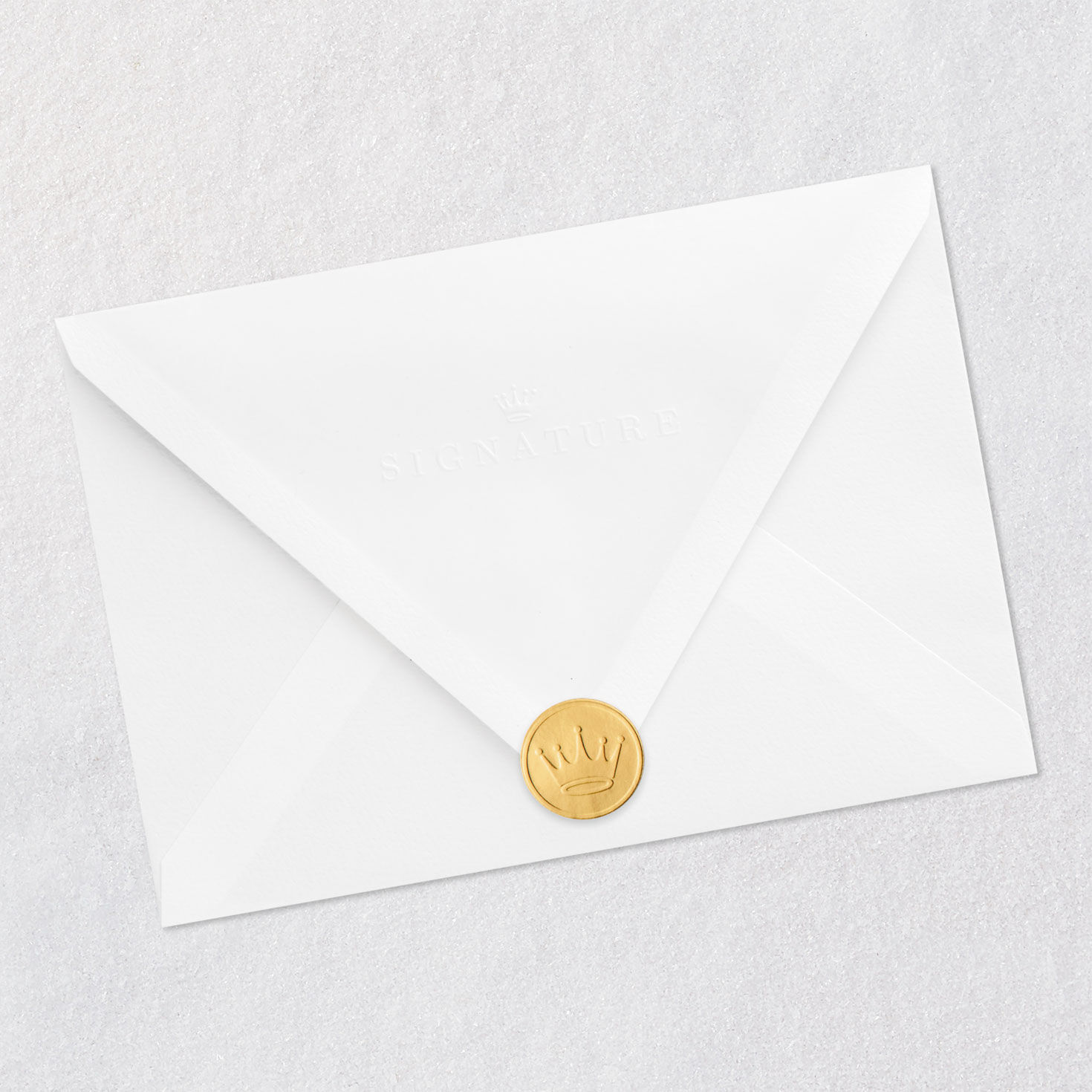 Gold and Teal Removable Cross Blank Card Envelope Back with Seal image number 8