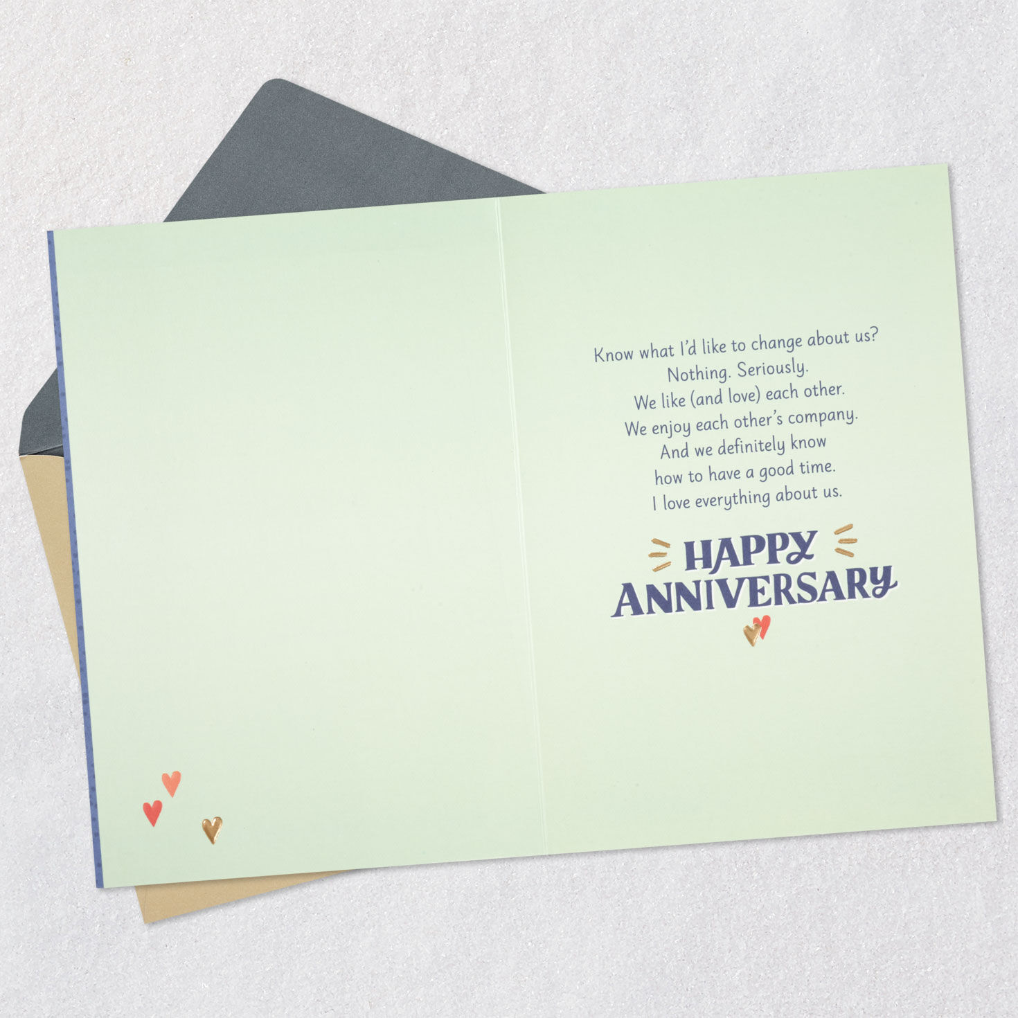 Me Plus You Forever Romantic Anniversary Card Open card with envelope image number 3