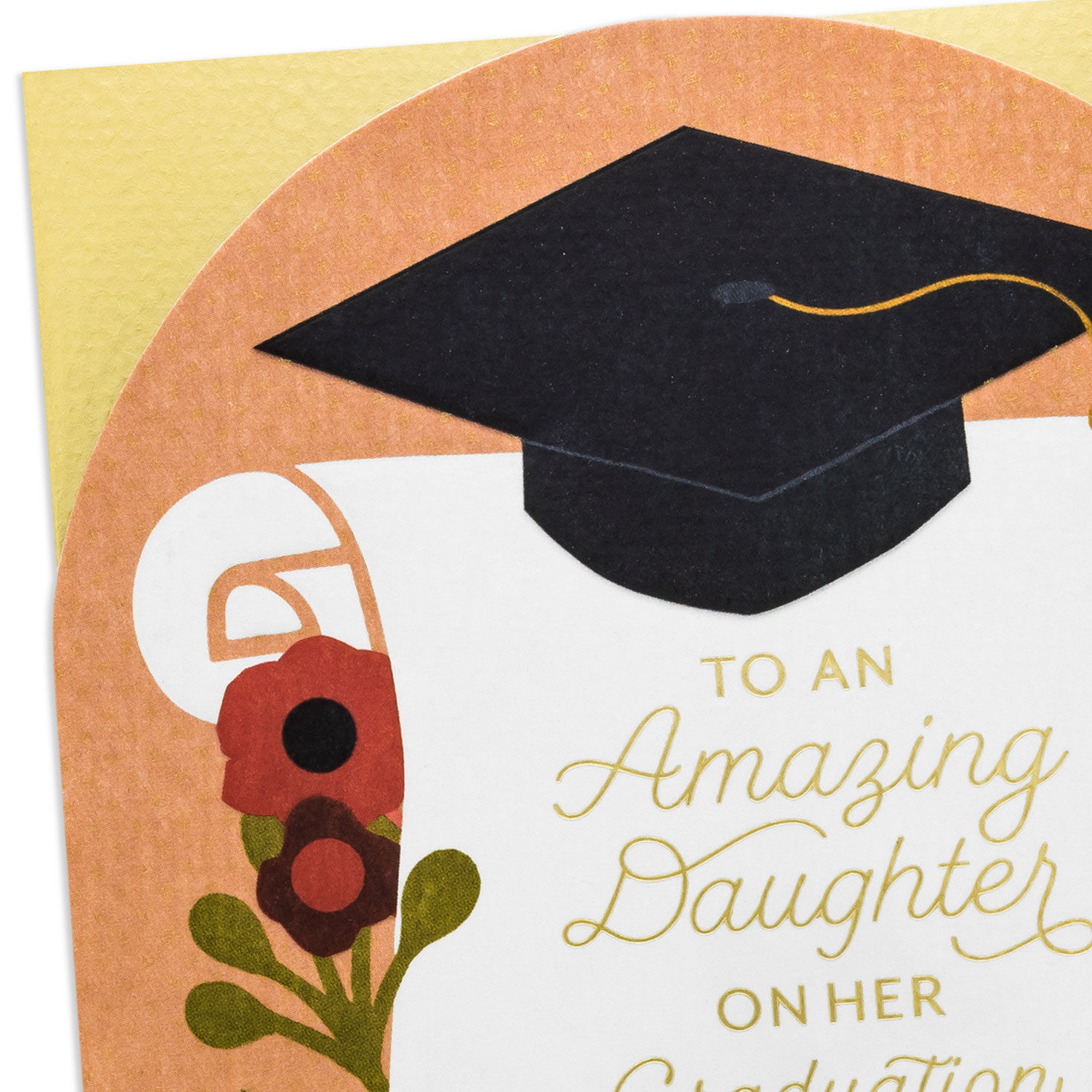 Pink Floral Scroll Religious Graduation Card for Her Card Front Detail image number 5