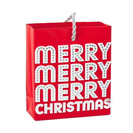 Merry, Merry Christmas Gift Card Holder Mini Bag, 4.6", Merry