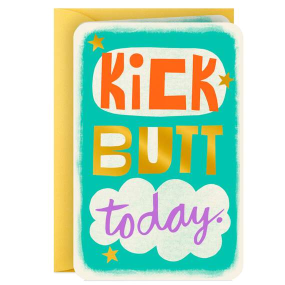 3.25" Mini Kick Butt Today Good Luck Card, , large image number 3