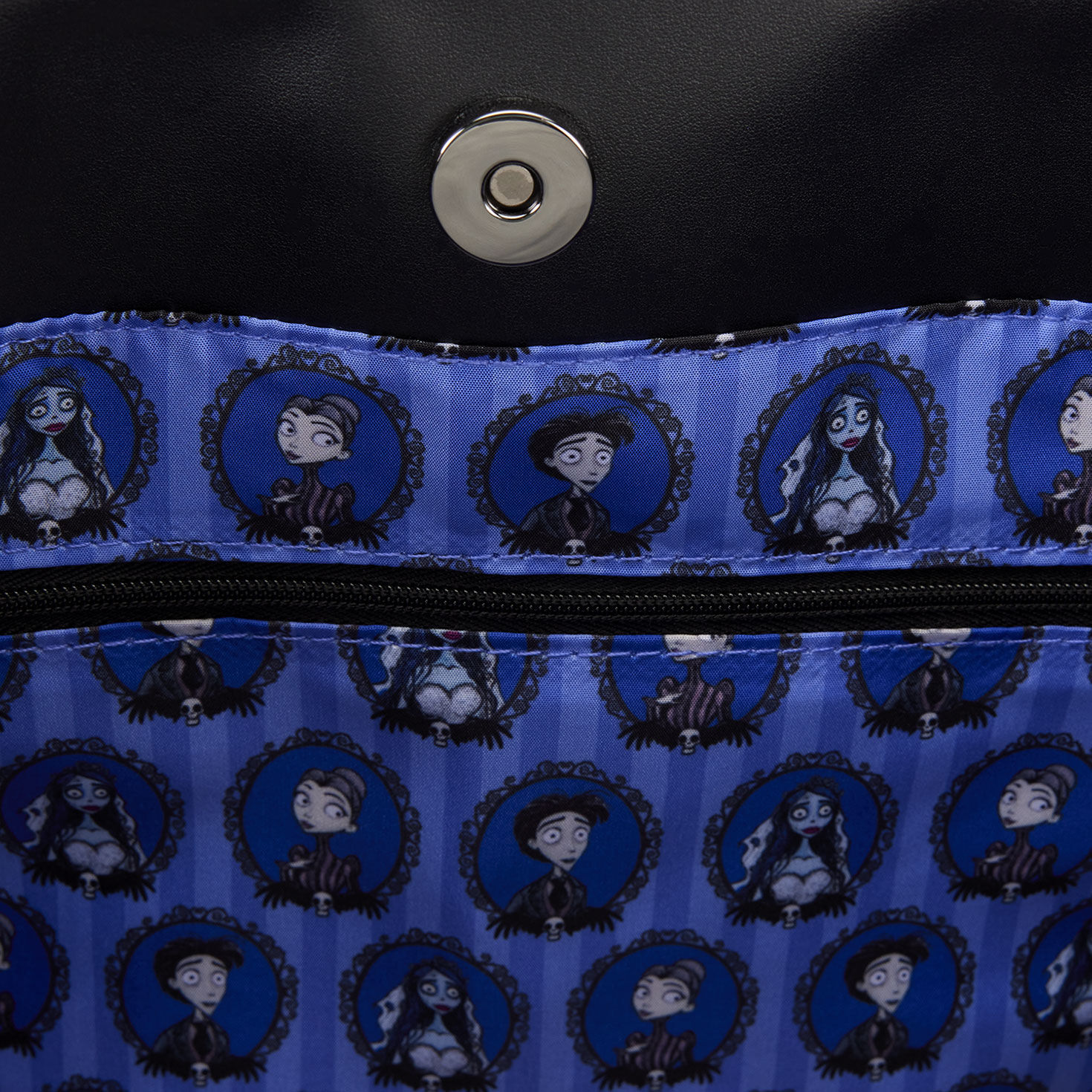 Corpse Bride Tote Bag With Victor and Emily Cameo upclose detail image number 4