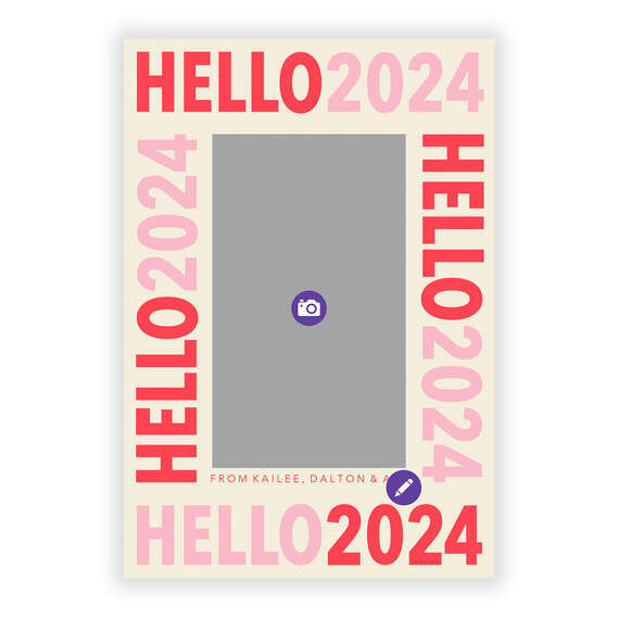 Hello 2024 Flat New Year Photo Card, , large image number 5