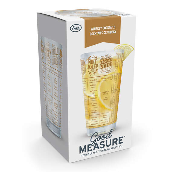 Genuine Fred Good Measure Whiskey Cocktail Recipe Glass, 16 oz.