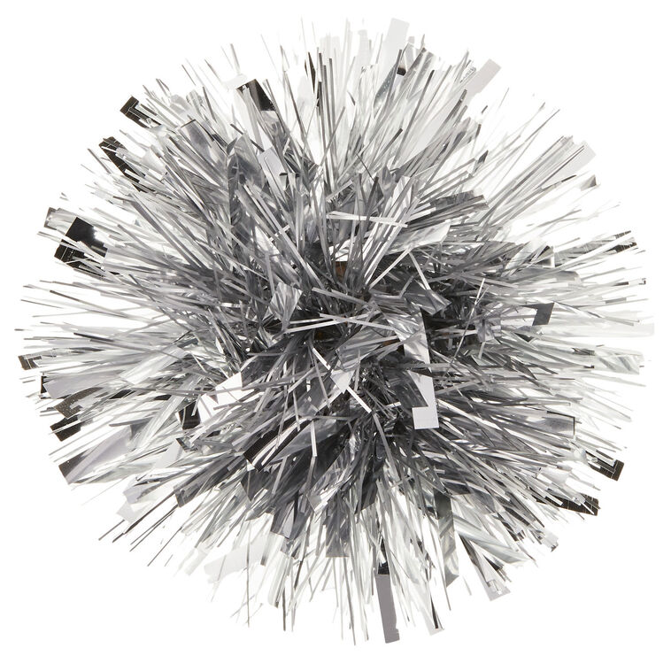 5" Silver Metallic Pom-Pom Gift Bow