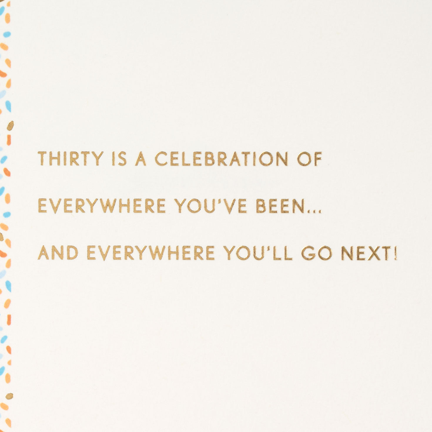 Blue and Orange Confetti 30th Birthday Card Sentiment image number 2