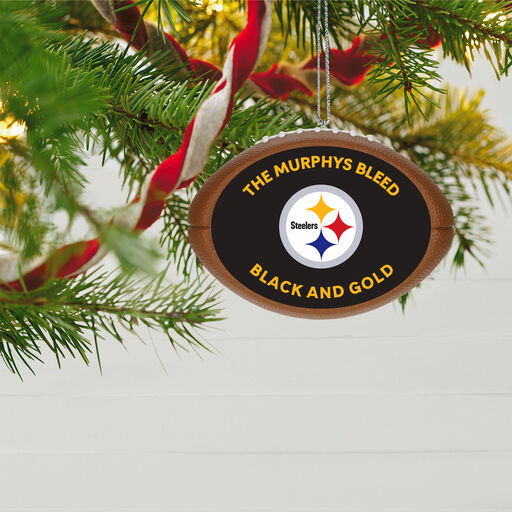 NFL Football Pittsburgh Steelers Text Personalized Ornament, 