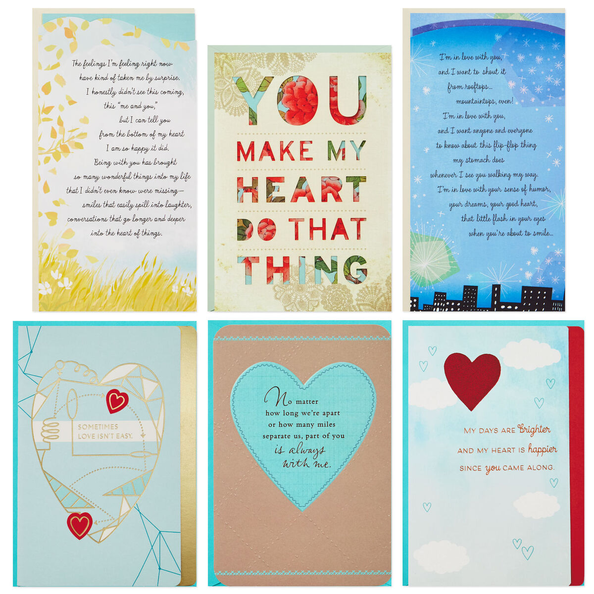 Assorted Love Cards, Pack of 6 Boxed Cards Hallmark