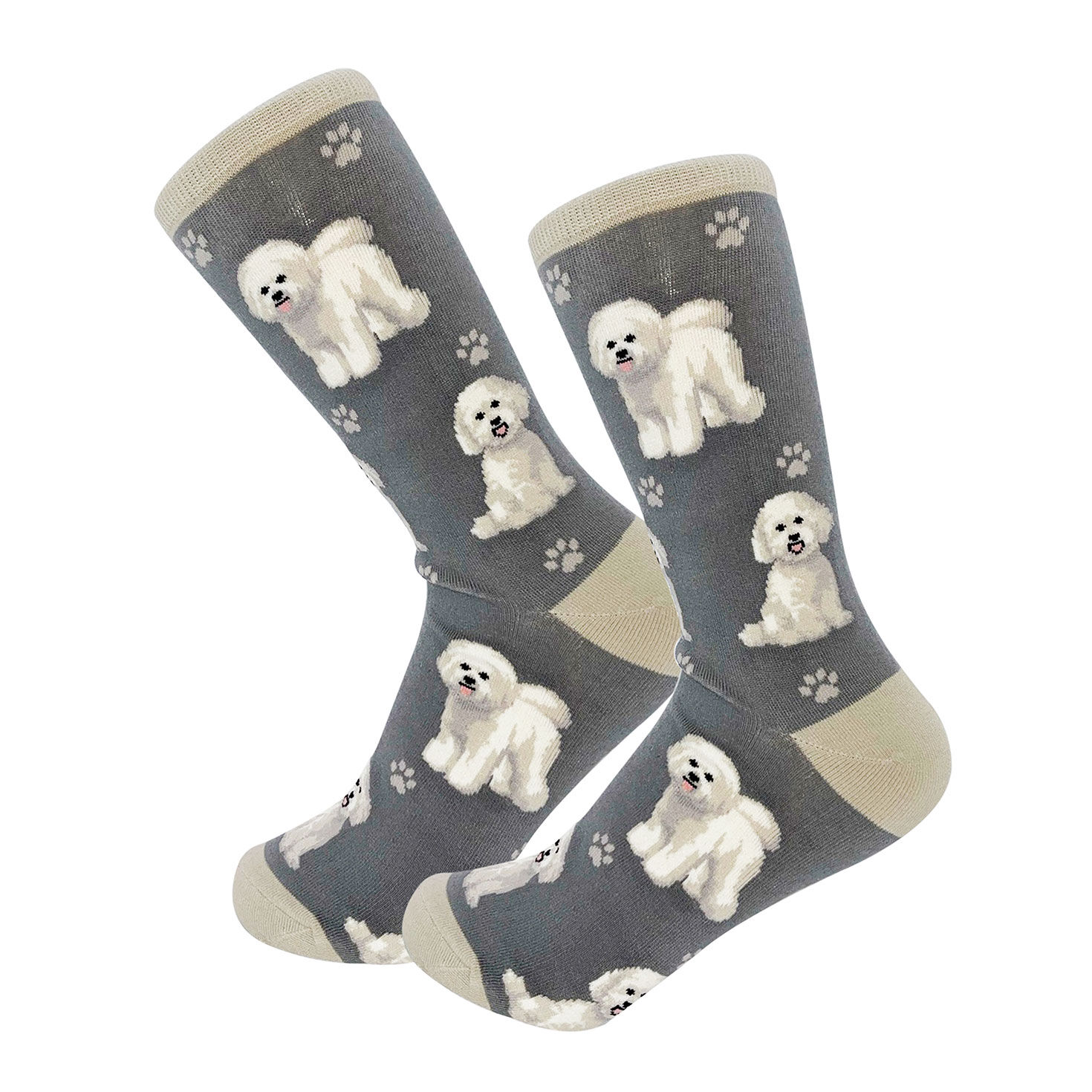 Bichon Frise Novelty Crew Socks  image number 1