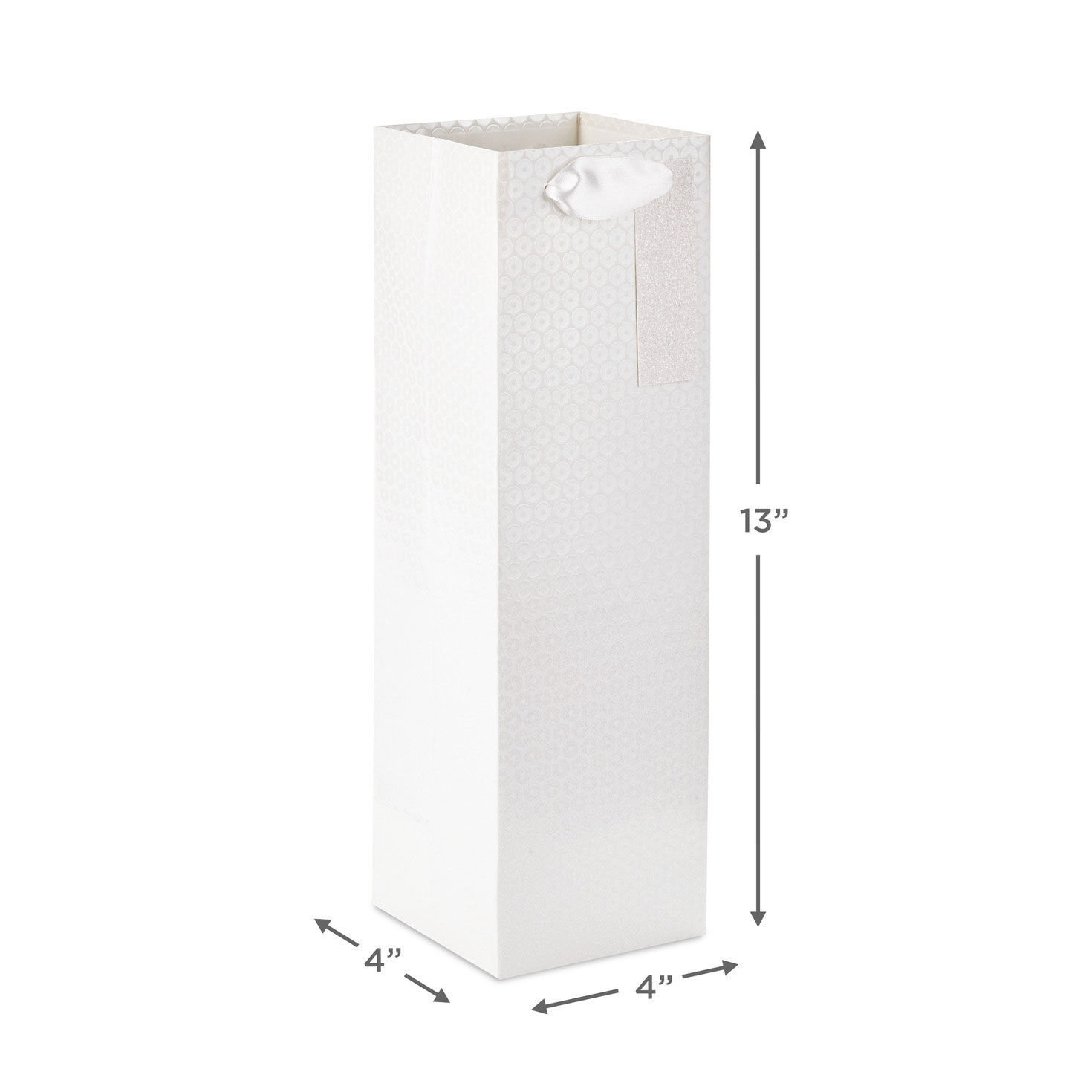 Silver Foil Circle Pattern Wine Gift Bag measurement image number 2