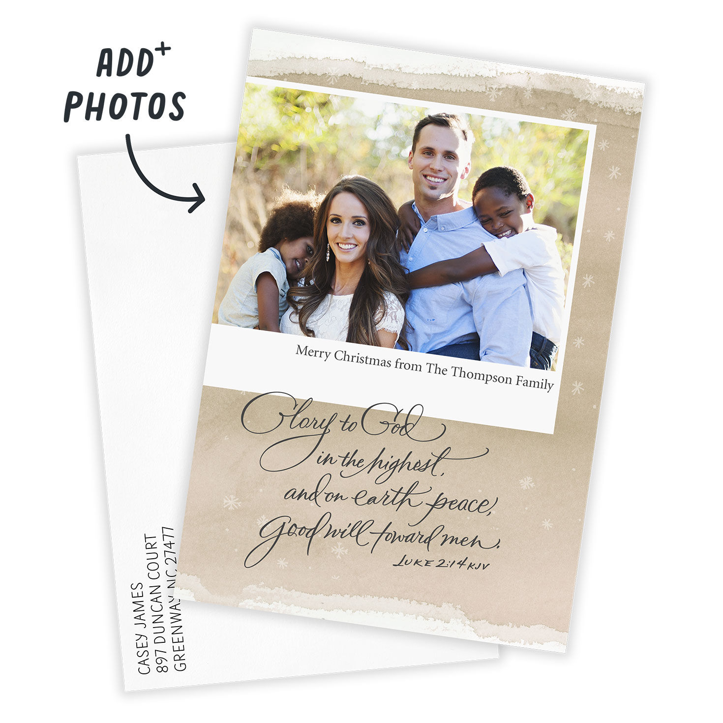 Glory to God Religious Flat Christmas Photo Card, , large image number 3