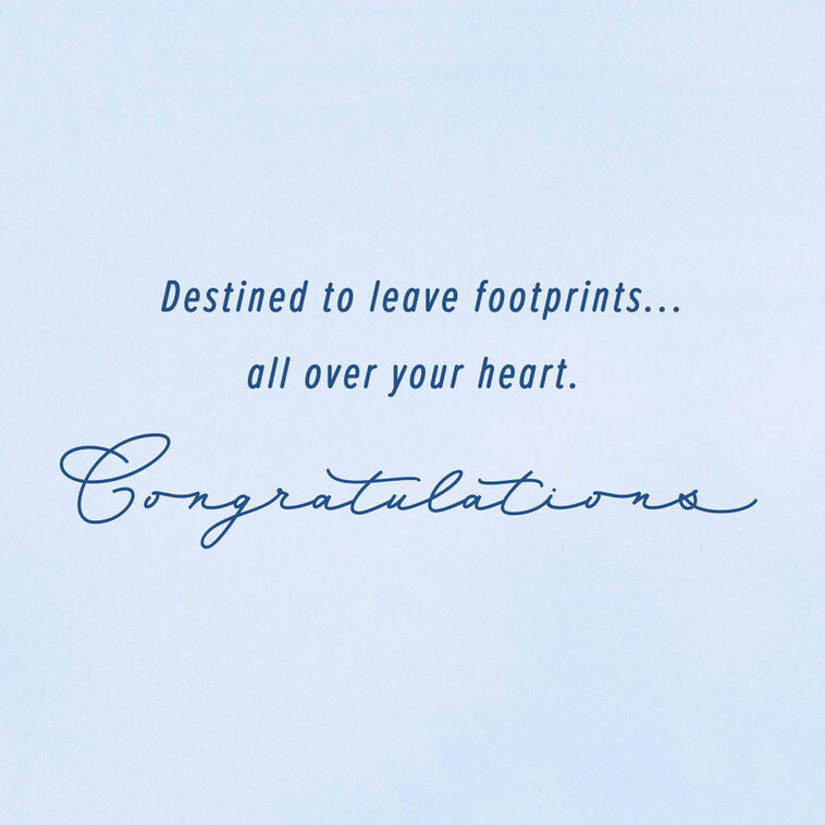 Footprints on Your Heart New Baby Boy Card, , large image number 2
