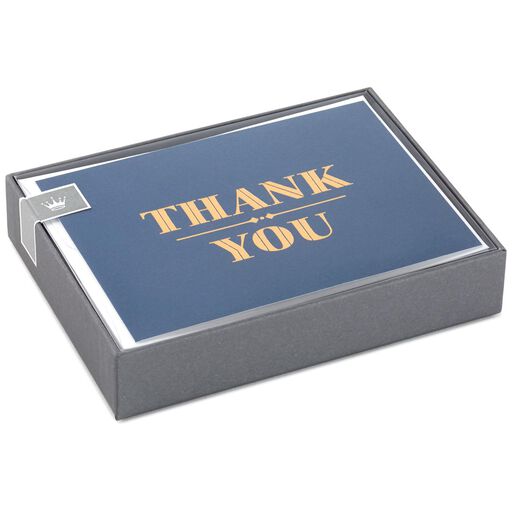 Gold on Navy Thank You Notes, Box of 10, 