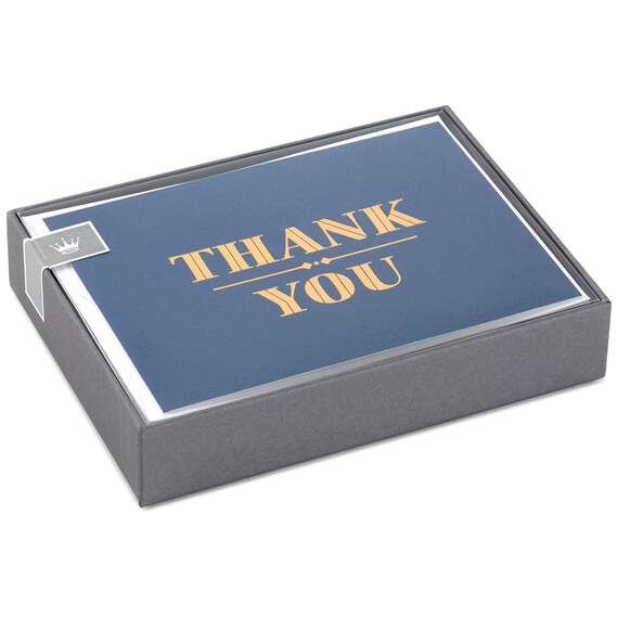 Gold on Navy Thank You Notes, Box of 10, , large image number 1