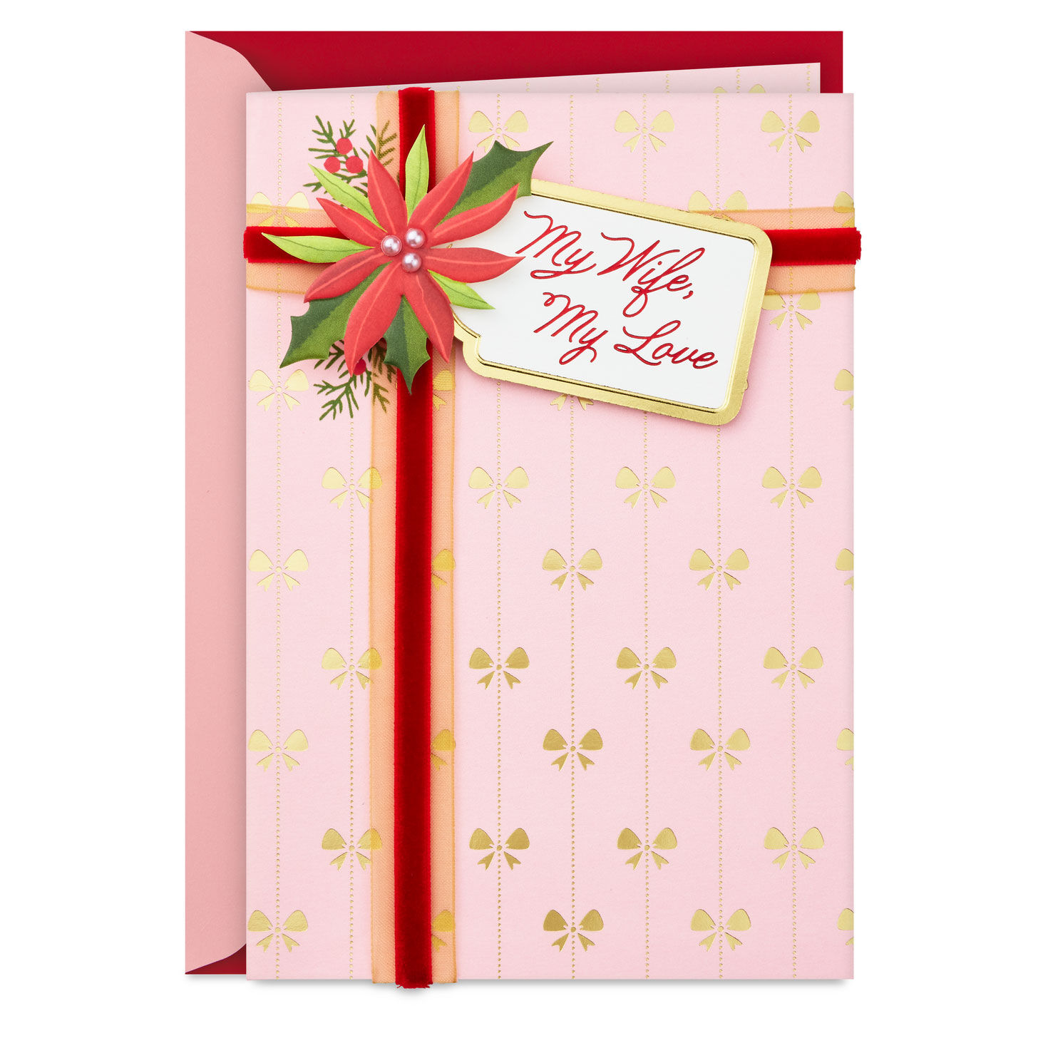 How Lucky I Am to Love You Romantic Christmas Card for Wife