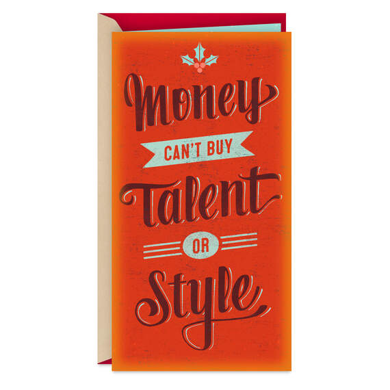 Talent and Style Money Holder Christmas Card, , large image number 1