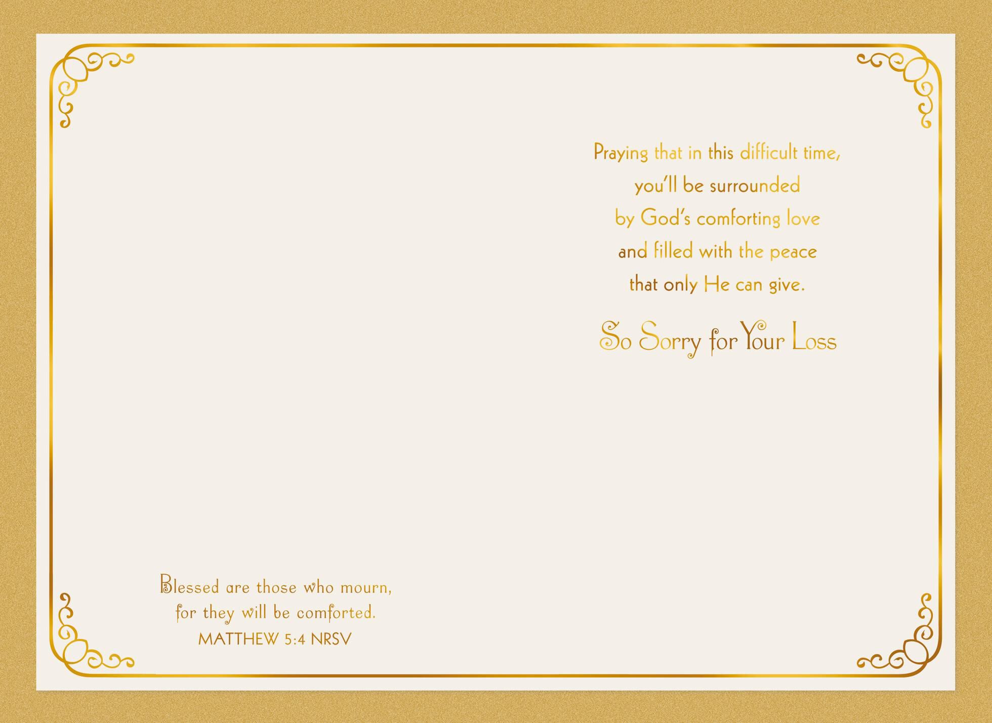 Bible and Cross With Calla Lilies Religious Sympathy Card