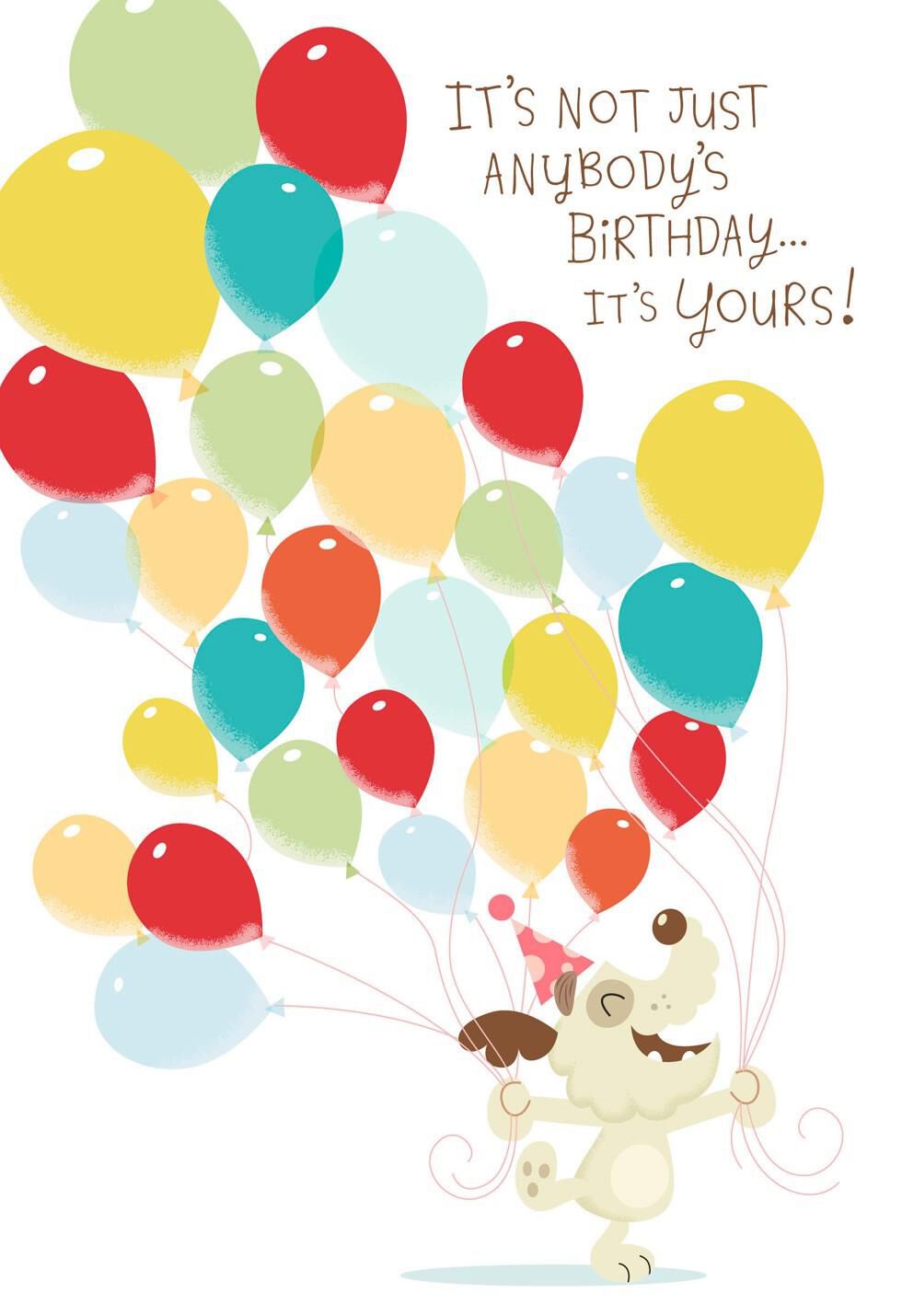 Dog With Balloons Musical Birthday Card With Motion