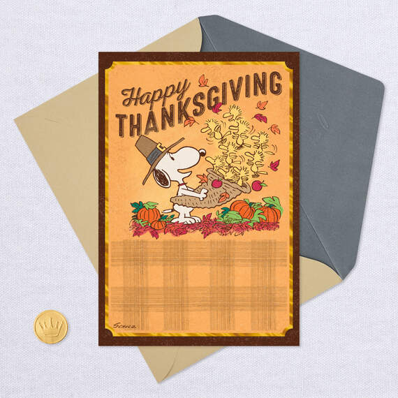 Peanuts® Snoopy and Woodstock Cornucopia Thanksgiving Card, , large image number 5