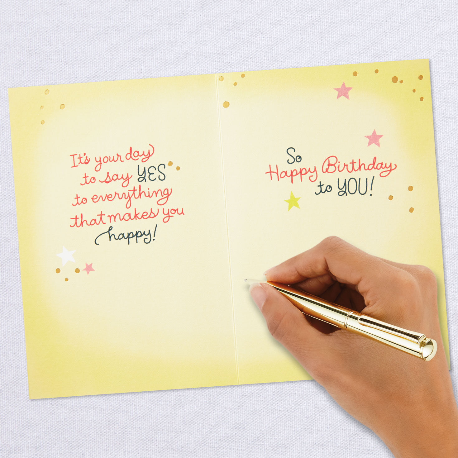 Cupcake on Yellow Birthday Card signing card image number 6