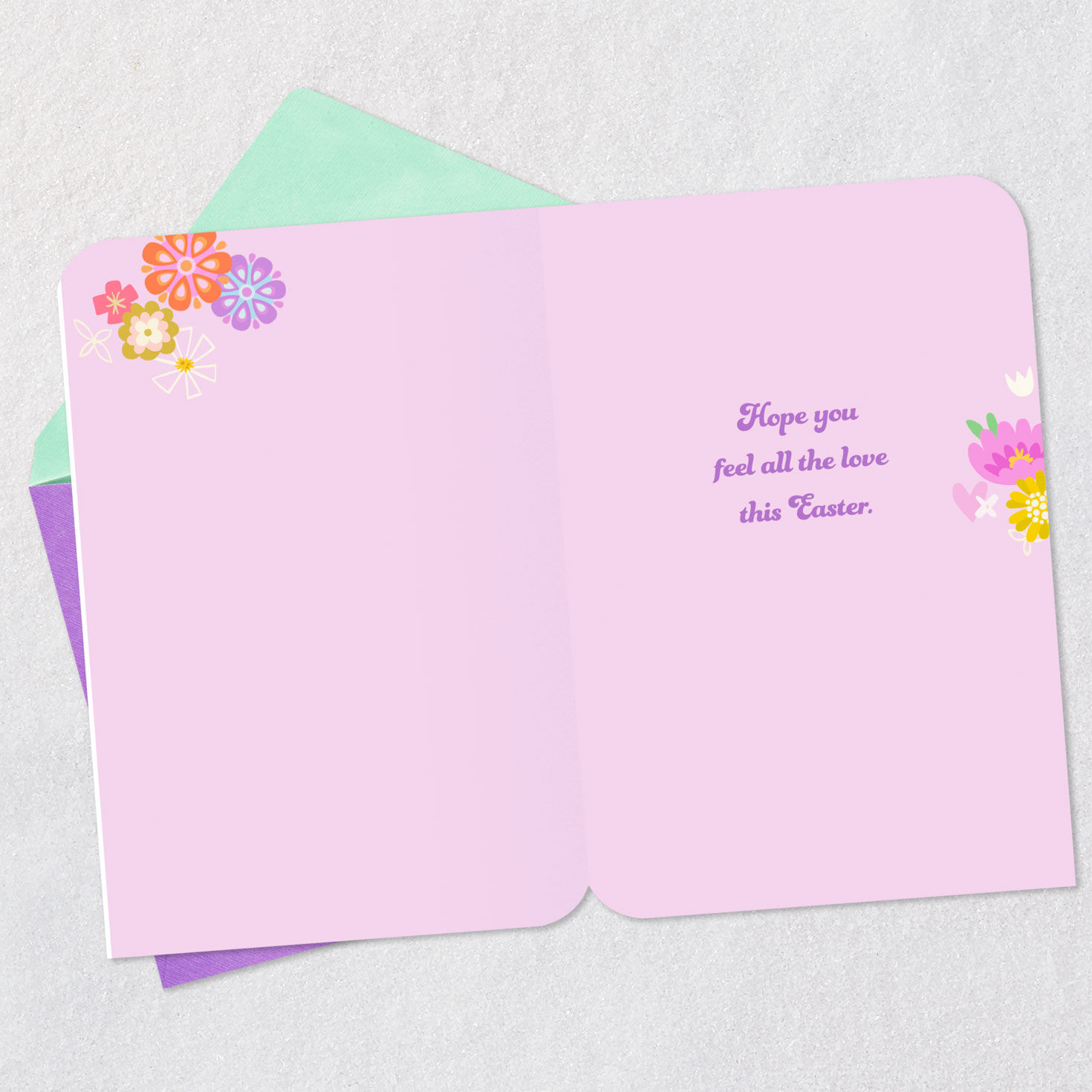 Sun with Flowers Easter Card for Sister and Family Open card with envelope image number 3