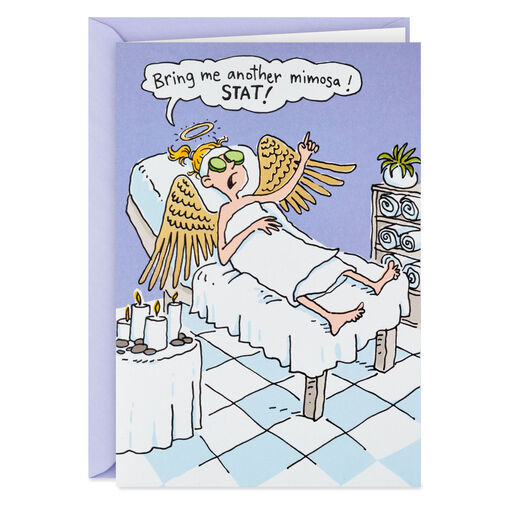 Recovering Guardian Angel Funny Birthday Card, 