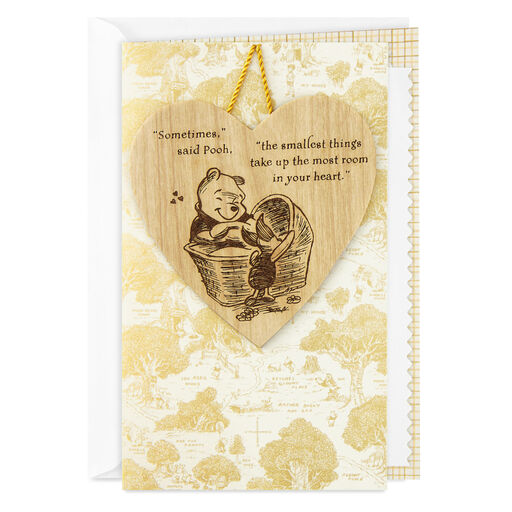 Disney Winnie the Pooh New Baby Card With Heart Decoration, 