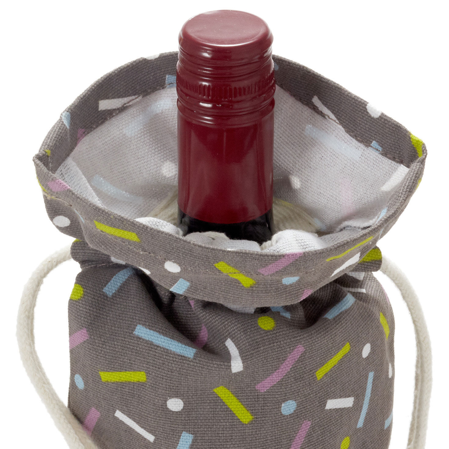 14" Confetti on Black Fabric Wine Gift Bag for only USD 6.99 | Hallmark