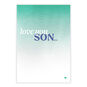 Teal Ombre Pattern Personalized Son Card front image number 2