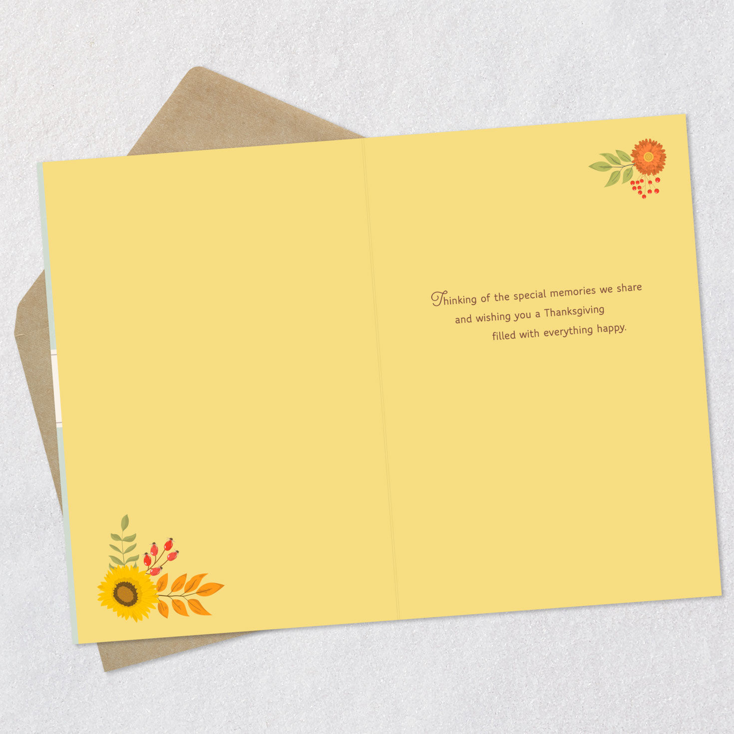 Fall Foliage Thanksgiving Card for Family Open card with envelope image number 3