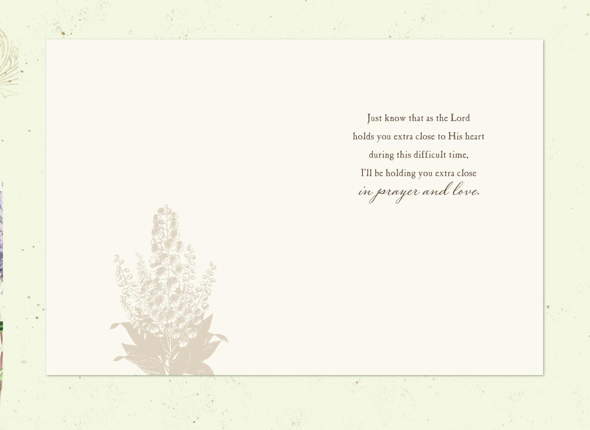 Bluebird With Flowers Religious Sympathy Card for Friend
