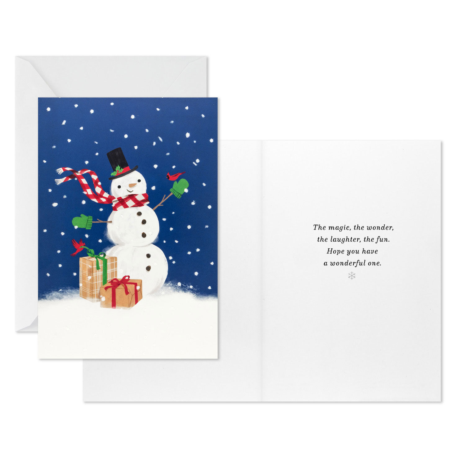 Snowman Boxed Christmas Cards Bulk Pack Card Front with Sentiment image number 3