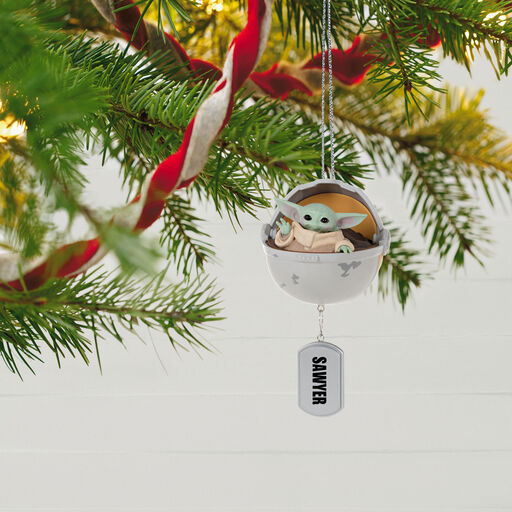 Star Wars: The Mandalorian™ Grogu™ in Hovering Pram Personalized Ornament, 