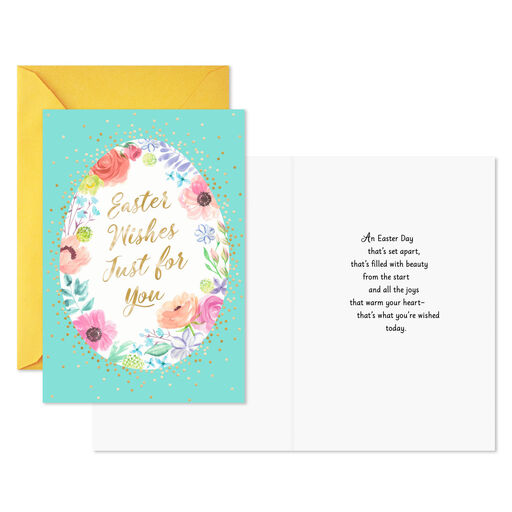 Floral-Designed Egg Easter Cards, Pack of 10, 