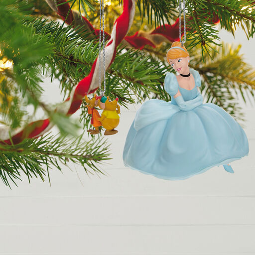 Disney Cinderella Jaq and Gus Love Cinderelly Christmas Ornaments, Set of 2, 