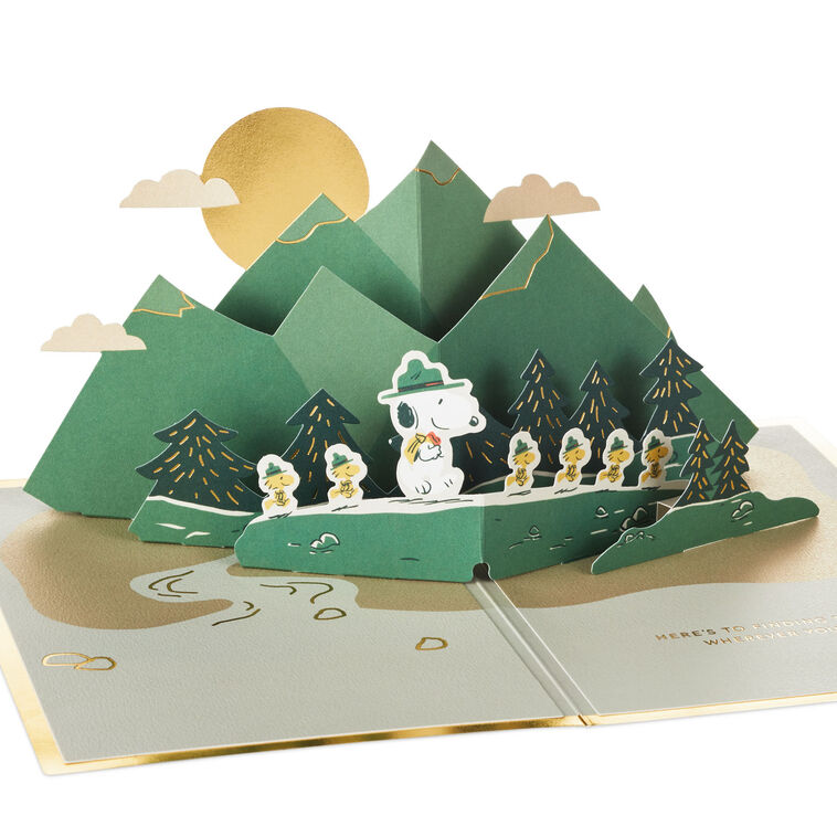 Peanuts® Beagle Scouts New Adventures Ahead 3D Pop-Up Card