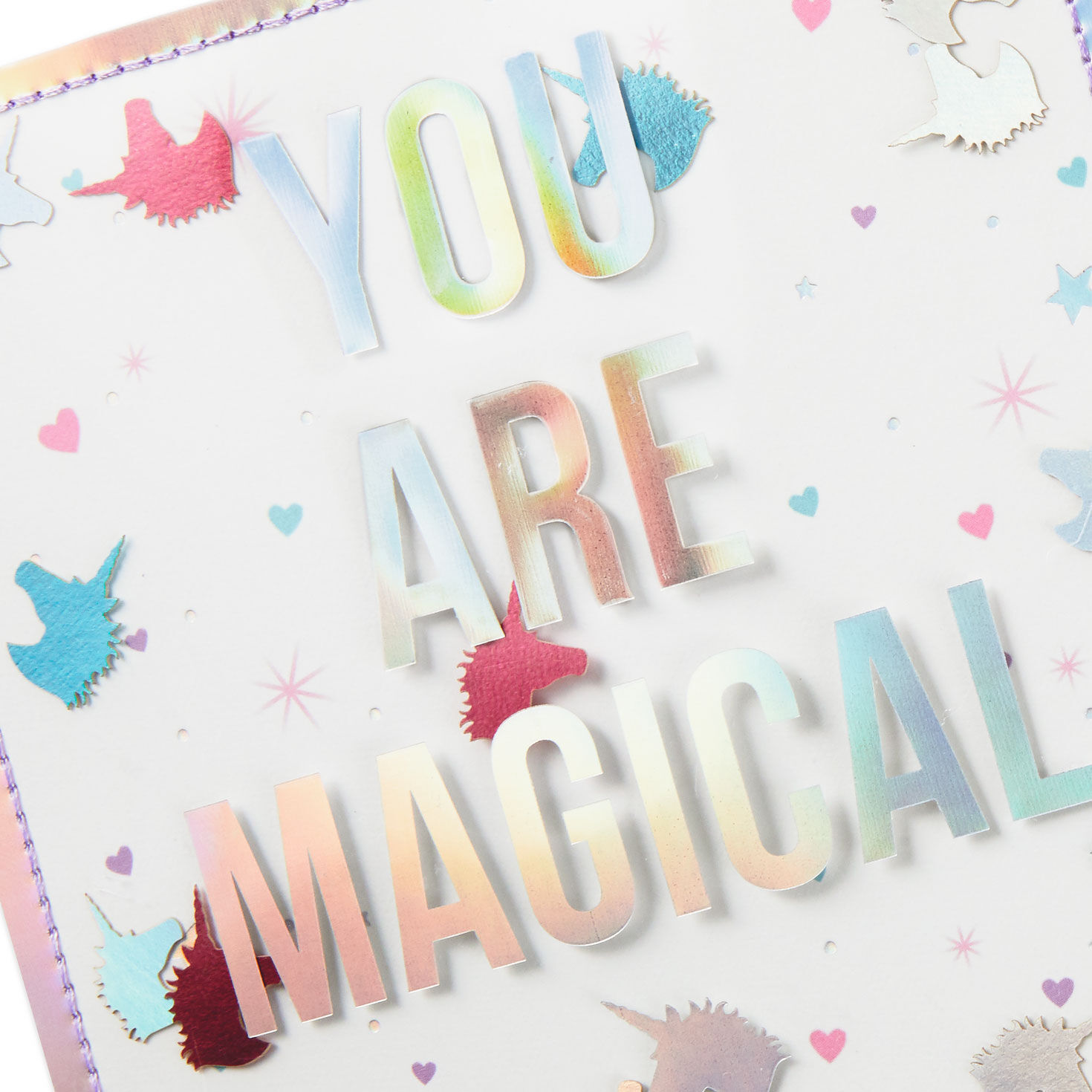 Unicorn Confetti Magical Birthday Card for Her Card Front Detail image number 4