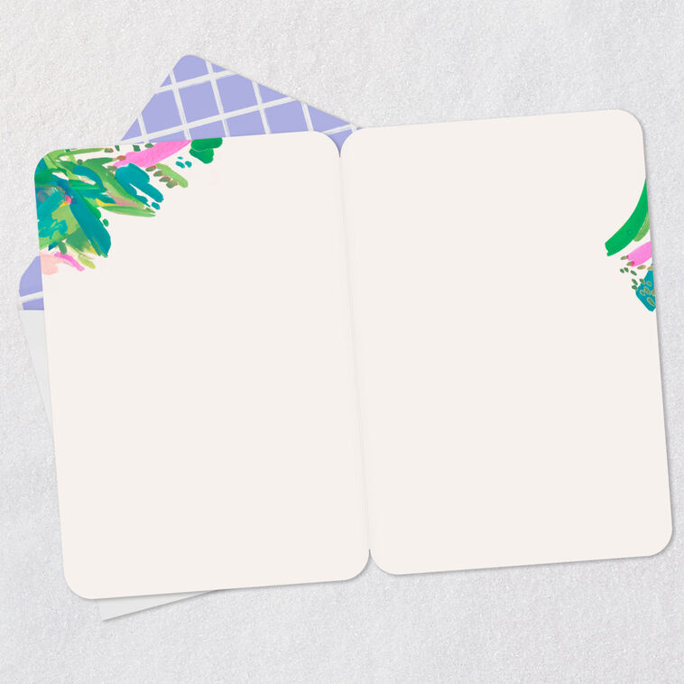 Painted Flowers Blank Thank You Card Open card with envelope image number 2