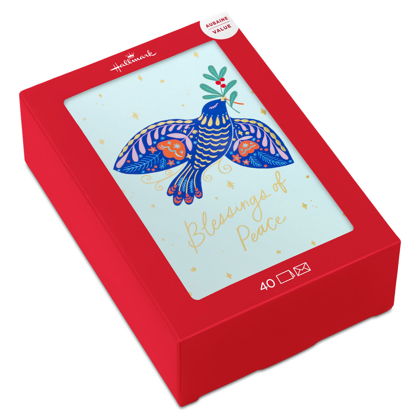Blessings of Peace Dove Boxed Christmas Cards, Pack of 40