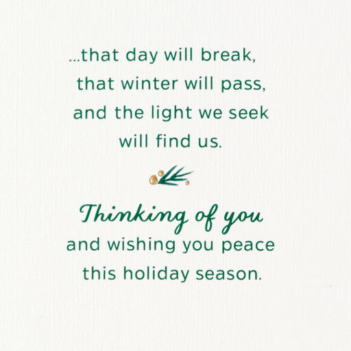Wishing You Peace Thinking of You Christmas Card, 