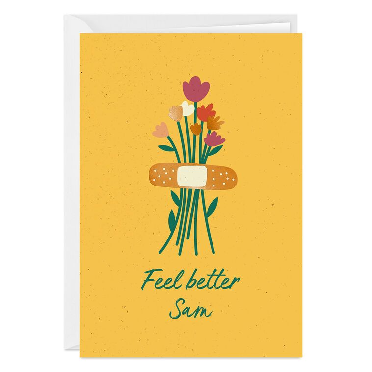 Feel Better Flower Bouquet Custom Get Well Card