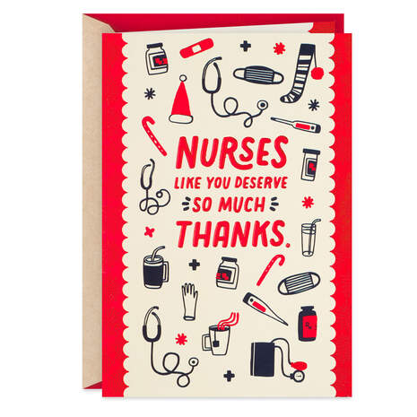 So Grateful for Your Care Christmas Card for Nurse, , large