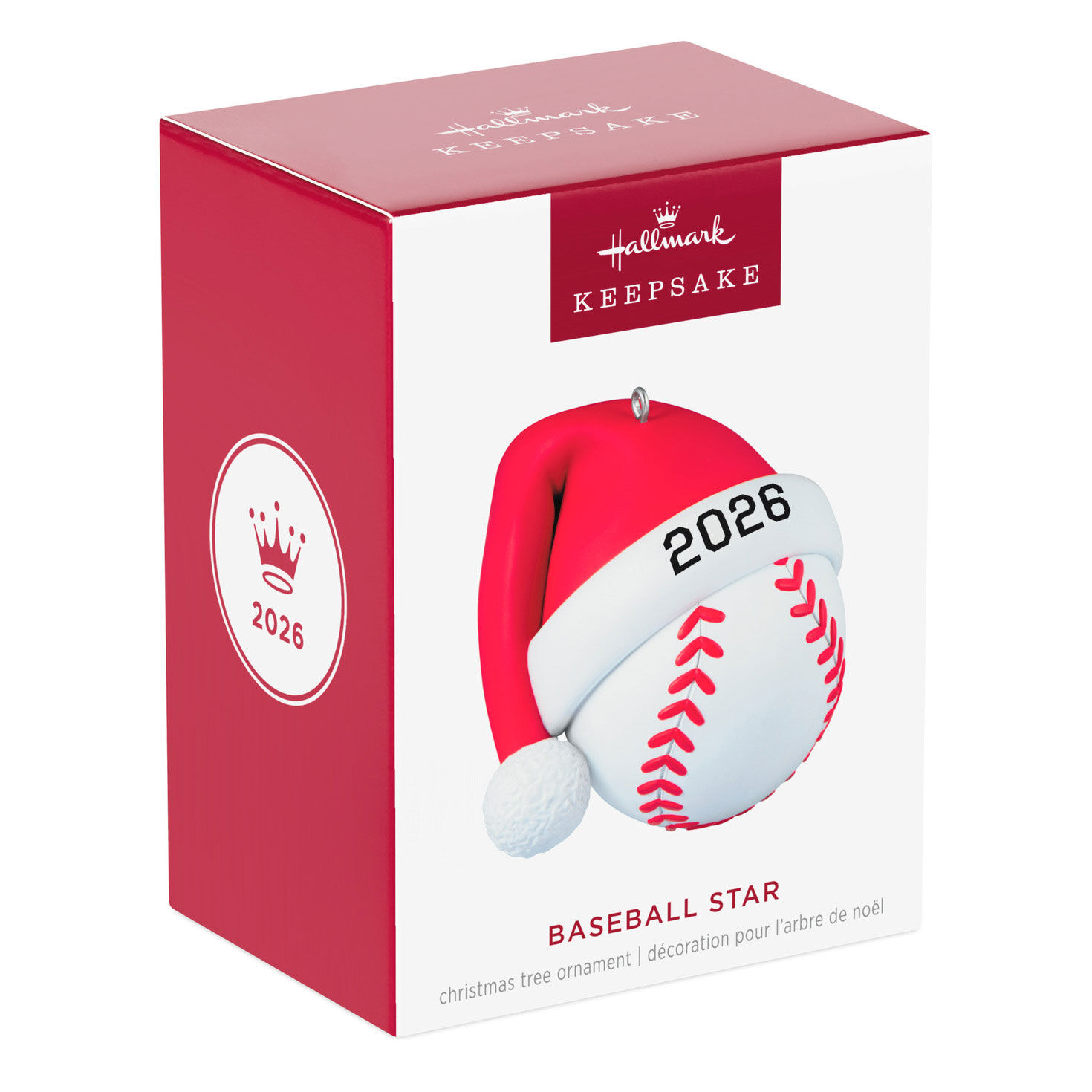 Baseball With Santa Hat 2026 Keepsake Ornament Package Front image number 7