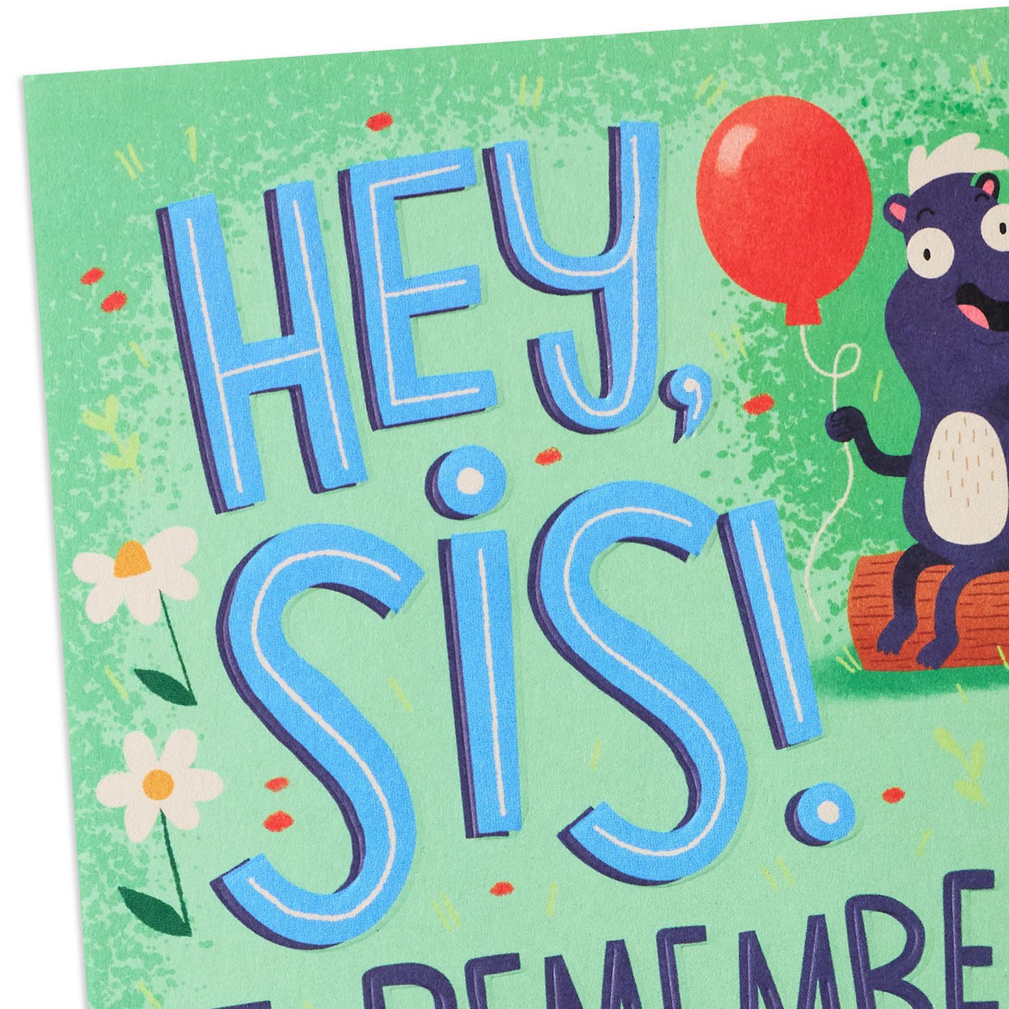 Skunk Funny Birthday Card With Sticker for Sister Open card with envelope image number 4